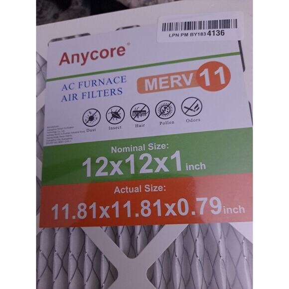 12X12X1 MERV 11 Pleated AC Furnace Air Filters 6 Pack - Picture 4 of 7